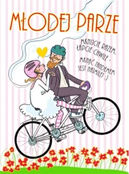 Karnet B6 Ślub Para na rowerze - Henry