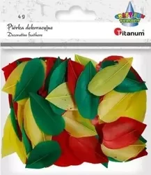 Piórka płatki 4g czerwone, zielone, żółte - Titanum