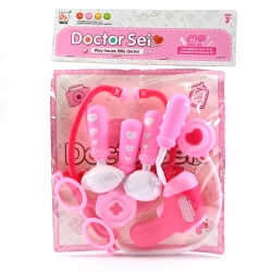 MAŁY DOKTOR RÓŻOWY ZESTAW LEKARZA SZPITAL DLA LALEK MISIÓW