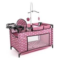 Łóżeczko dla lalki różowe z akcesoriami - Bayer Design