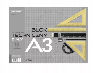 Blok techniczny A3 Premium biały 160g 10 arkuszy - Penword