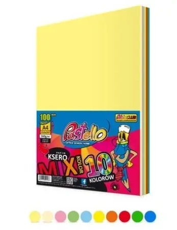 Papier ksero A4 160g 10 kolorów 100 arkuszy - Alfa Pastello