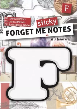 Forget me sticky notes kart samoprzylepne litera F - IF