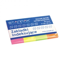 Zakładka indeksująca fluo 20x50mm/40k. 4 kolory - Starpak