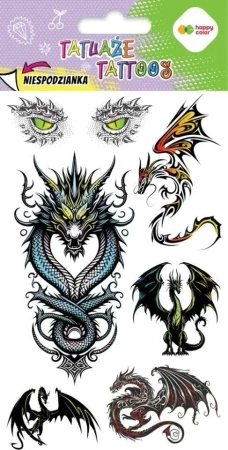 Tatuaże zmywalne Dragons HAPPY COLOR - GDD