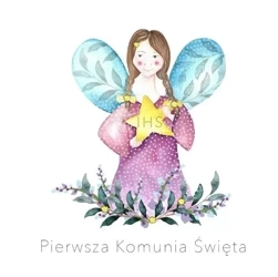 Karnet Swarovski kwadrat CL107 Komunia Dziewczynka - Clear Creations