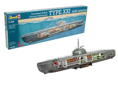 Statek 1:144 U-Boat typ XXI with interior - Revell
