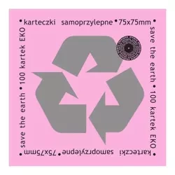 Karteczki samoprzylepne eko 75x75mm 100K różowe - Ziemia Obiecana