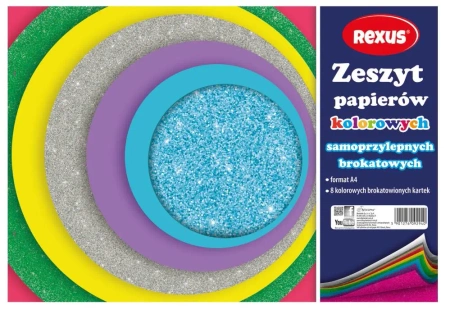 Zeszyt papierów kolorowych brokatowych samoprzylepnych A4 8 kolorów - BENIAMIN
