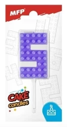 Świeczka klocki cyfra 5 fioletowa - MFP