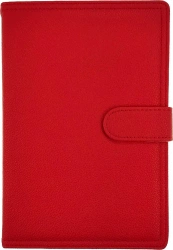 Kalendarz 2026 A5 dzienny z zapięciem ekoskóra czerwony - Panta Plast kalendarze