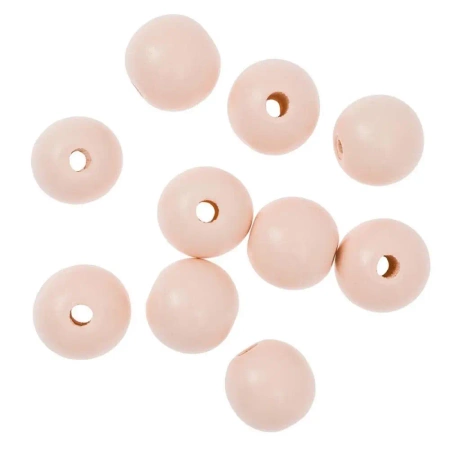 Koraliki drewniane pudrowo różowe 2,5cm 10szt - Dalprint dpCraft