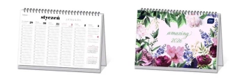 Kalendarz 2026 biurkowy tygodniowy Kwiaty - INTERDRUK