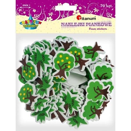 Naklejki piankowe drzewa mix 70szt - Titanum