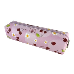 Piórnik szkolny młodzieżowy prostokąt kostka Wisienki W Różu - EV-Corp