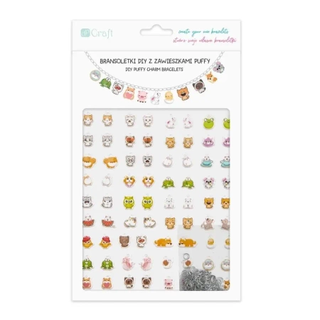 Bransoletki DIY z zawieszkami puffy Cute animals - Dalprint dpCraft