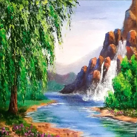 Mozaika diamentowa 5D - Wodospad 40x30cm - Titanum