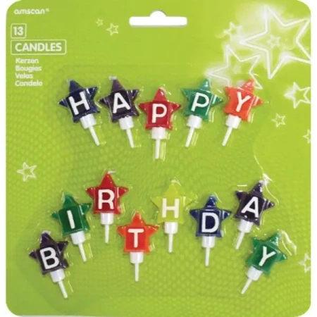 Zestaw świeczek "happy birthday" kolorowe - Amscan
