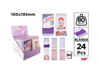 Notes na spirali Unicorn 10x19,5cm MIX - Cervantes