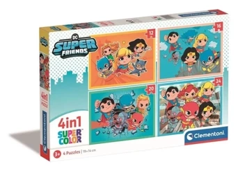 Puzzle 4w1 Super Kolor DC Superfriends - Clementoni