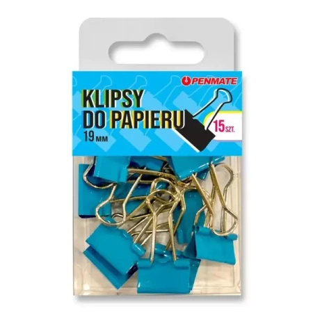 Klipsy do papieru Penmate Jasnoniebieskie 19 mm TT8325