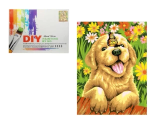 Malowanie po numerach Piesek z motylkiem - SWEDE