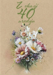 Kartka okolicznościowa Urodziny 40 - Trend