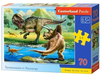 Puzzle 70 Tyrannosaurus vs Triceratops CASTOR - Castorland