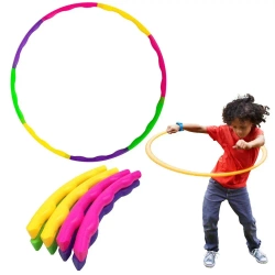 Hula Hop z wypustkami składane kolorowe 50cm 7el - Leantoys
