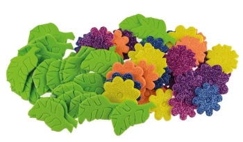 Naklejki z pianki kwiatki 58szt - Brewis