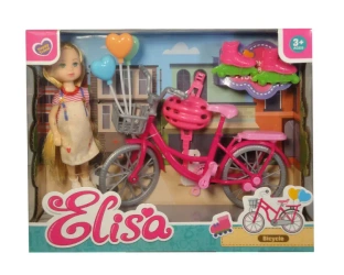 Lalka z rowerem, rolkami i kaskiem - SWEDE