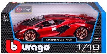 Bburago Model 1:18 Lamborghini Sian FKP 37 czerwony