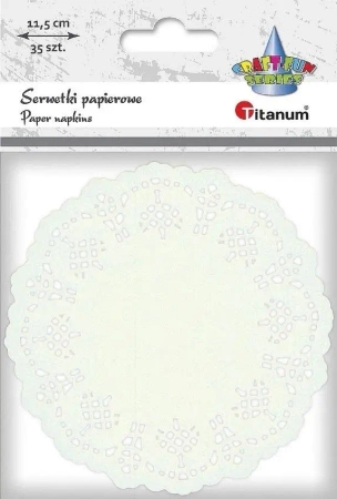 Serwetki papierowe okrągłe 11,5cm białe 35szt. - Titanum
