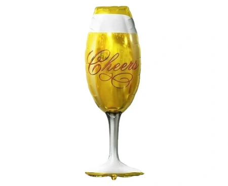 Balon foliowy Kieliszek złoty Cheers 22x73cm - Godan