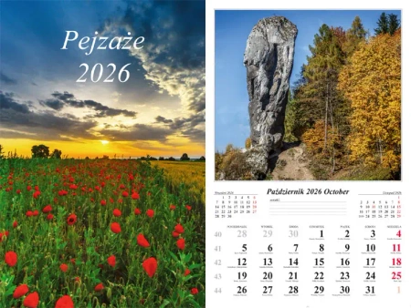 Kalendarz 2026 ścienny Pejzaże - Radwan
