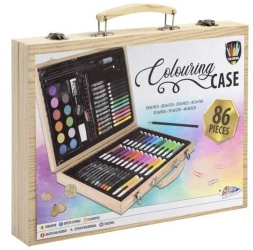 Zestaw artystyczny walizka drewniana 86el - Grafix