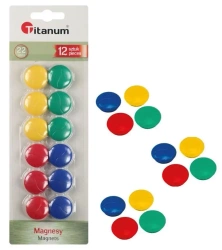 Magnesy do tablic 22mm 12szt - Titanum