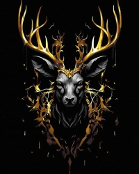 Malowanie po numerach + złota farba - Złoty jeleń - Twoje Hobby