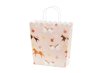 Torebka na prezenty konie 23x22x8,5cm MIX - PartyDeco