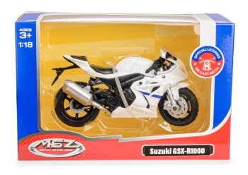 MSZ Motocykl Suzuki GSX-R1000 biały w skali 1:18 - Daffi