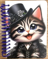 Kołonotatnik ozdobny A7/64K gładki Kot - Fresh