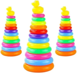 Piramidka z kółek 40cm - Leantoys
