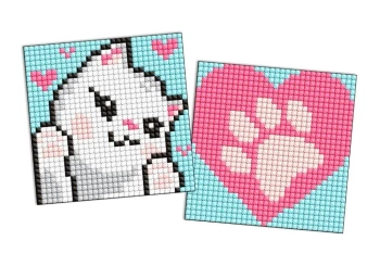 Diamentowa mozaika Kids naklejka - Białe łapy 9x9 - Ideyka