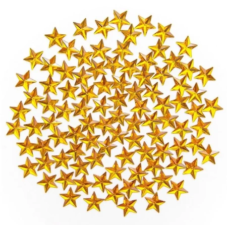 Kryształki dekoracyjne gwiazdki złote 100szt - Dalprint