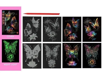 Wydrapywanka kolorowa fluorescencyjna motyle - ADAR