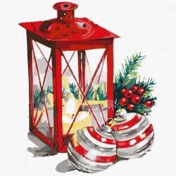 Malowanie po numerach - Świąteczna latarnia 30x30 - Ideyka
