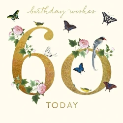 Karnet kwadrat z kopertą Urodziny 60 - Museums & Galleries