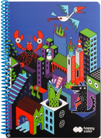 Kołonotatnik ME&CITY B5 80k. kratka Happy Color