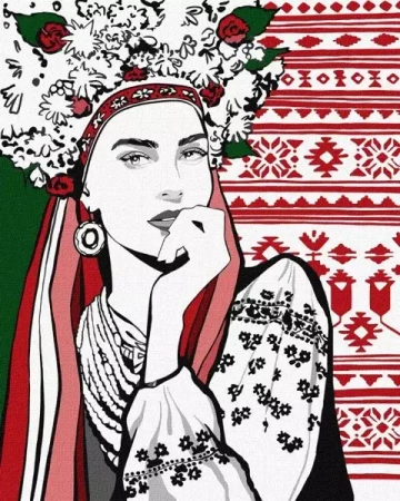 Malowanie po numerach - Czarująca Ukrainka 40x50cm - Ideyka