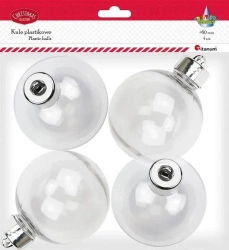 Bombki plastikowe kule 8cm 4szt - Titanum